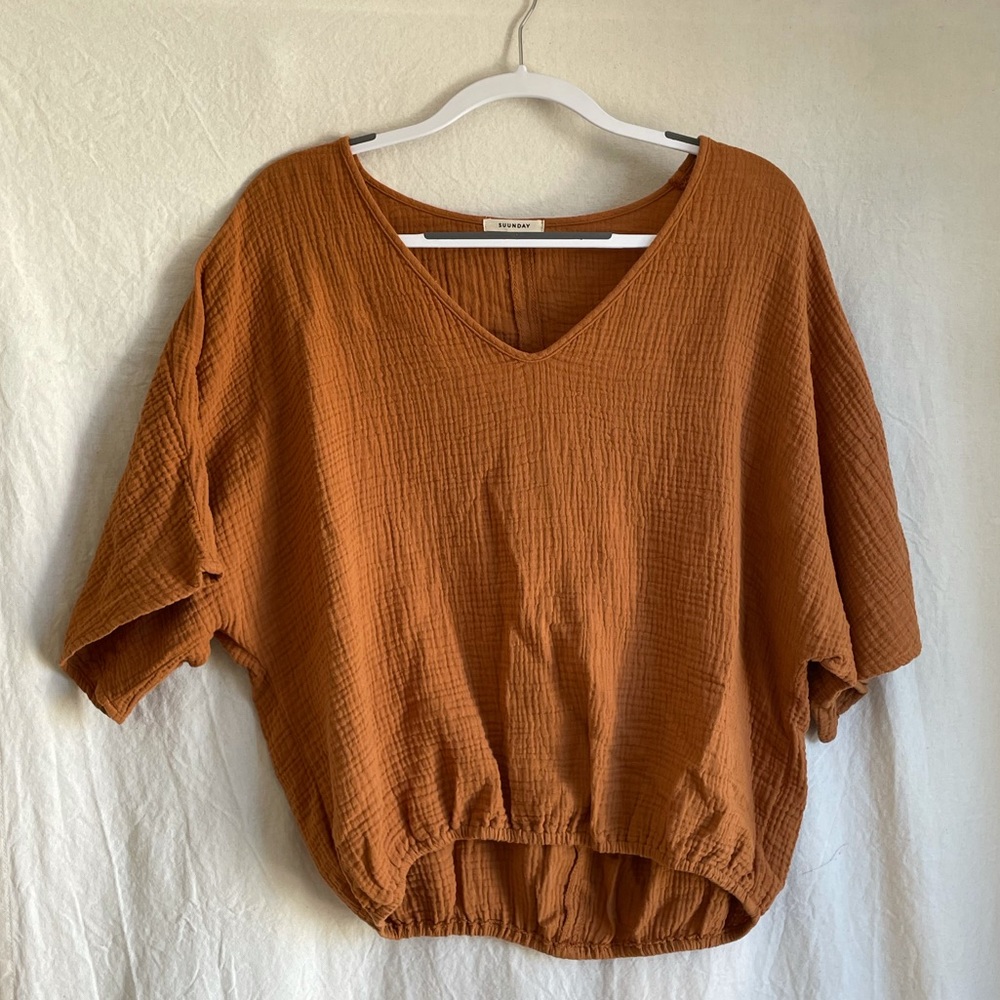 Suunday gauze dolman top in Meerkat